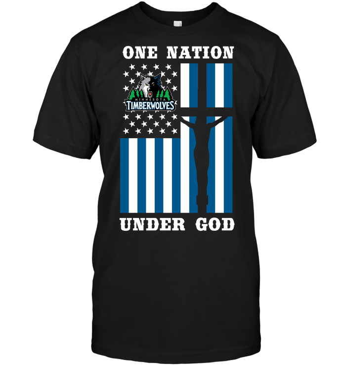 Minnesota Timberwolves "one Nation Under God" Patriotic T-Shirt